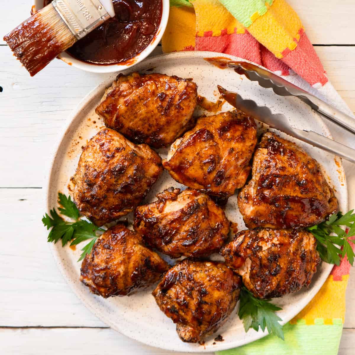 barbeque chicken thighs on grill